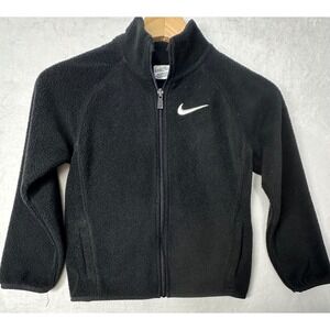 Nike Kids Black Fleece Zip Up Jacket Size 7  6-7 Years